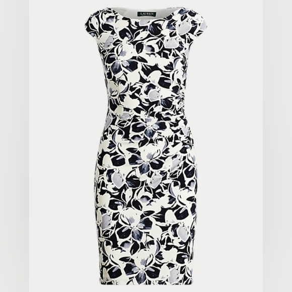 Lauren Ralph Lauren Dresses & Skirts - Lauren Ralph Lauren Ruched Floral Jersey Dress size 10